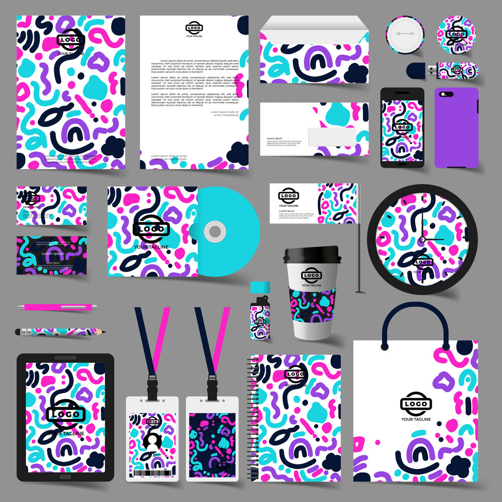 Modern stationery set in vector format